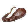 2024 Custom Vintage Genuine Leather Shoulder Chest Bag For Crossbody Men