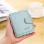 Ladies Zipper Button Short Wallet PU Leather Small Coin Purse Solid Color Multifunctional Purse carteras para mujer