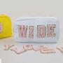 Manufactory Custom Logo 18 Colors Four Size RTS Stock Portable Bulk Pink Nylon Cosmetic Bag