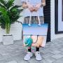 Gelory Newest Sale Summer Fashion Ethnic Multi Color Women Zipper Canvas Shoulder Tote Beach Bag