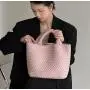 New Hand Woven Large Capacity Tote Carrying Women'S Single Shoulder Bun Female Vegetable Basket Female Bag