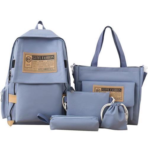 ZR886 New Schoolbag Sets Fashion Student Backpack Boy Girl Senior High Quantity Canvas 5-piece-set Laptop Bag Travel