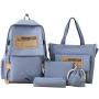 ZR886 New Schoolbag Sets Fashion Student Backpack Boy Girl Senior High Quantity Canvas 5-piece-set Laptop Bag Travel