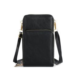New Lady Fashion Three-Layer Zipper PU Mobile Phone Wallet Small satchel with Large Capacity Single Shoulder Multi-Functional
