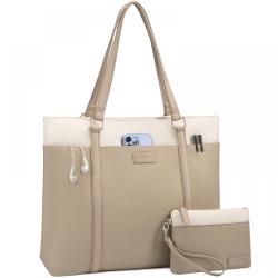Fashion JFFD 2pc computer bags large lightweight shoulder work tote bags canvas casual school office bags 15.6in laptop tote ha