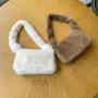 Fashion Style Single Strap Fur Shoulder Bag Women Ladies Colorful Winter Fluffy Handbags