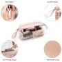 Gelory High Quality Travel Clear Makeup Bag Customized Logo Transparent Plastic PVC Zipper Cosmetic Toiletry Bag Waterproof