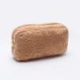 Customizable Cozy Small Pouch Teddy Polar Fleece Material Stock Available Winter Teddy Cosmetic Bag