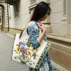 2024 ladysky top selling fashion purse and handbag ladies color full shoulder bag for women big size casual tote beach bag 36 cm
