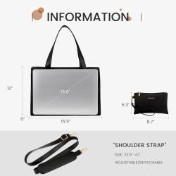 LOVEVOOK Leather Computer Briefcase Office Ladies Waterproof Shoulder Tote Handbag Large Capacity Business Laptop Bag for Women