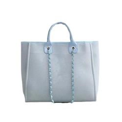 2024 Custom Large Canvas Tote Bag For Women Luxury With Chain Leather Handle