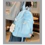 ZF123 Nylon Schoolbag Female Junior High School Students High Value Shoulder Bag Simple Lightweight Waterproof Backpack