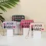 Gelory High Quality Creative Graffiti Lipstick Letter Printing Ladies Cosmetic Bag Pu Clutch Makeup Pouch Bag