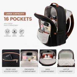LOVEVOOK Luxury Nylon Teen College School Bookbags Waterproof Business 15.6 17 Inch Travel Laptop Backpacks Bags for Women Girls