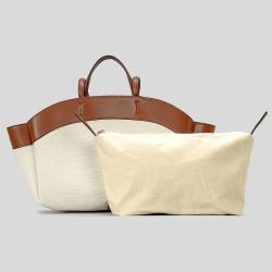 2024 Custom Large Canvas PU Leather Tote Bag Handbags For Women Pouch Design