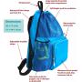 Large Capacity Swimming Accessories Mesh Bag Drawstring Swim Gym Backpack with Separated Waterproof Dry Compartments