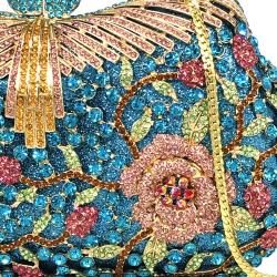 Hot selling Blue  Crystal Gown Rhinestone Purse Dress Elegant Clutches Banquet Stone Evening Clutch bags for women