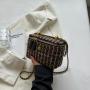 2024 Famous Designer Brand Women'S New Small Mini Square Box Tweed Cloth Fabric Chain Single Shoulder Messenger Crossbody Bags