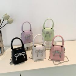 Bow Tie Designer Handbag Wholesale Metal Chain Women Fashion Handbags Pure Color Quality Handbags