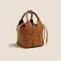 2024 New Designer Weave Bucket Hand Bag Women Cowhide Leather Shoulder Bag Retro Style Ladies Handbags Crossbody 2 in 1 Sets