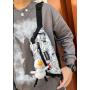HR249 New Fashion Nylon Unisex Chest Bag Graffiti Letter Single Shoulder Crossbody Bag Outdoor Travel Sports Waist Lock Bag