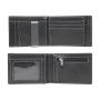 Custom mens pu leather wallet rfid blocking carbon fiber pattern wallet with euro style money clip