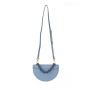 Hot Sale Half Moon Mini Handbag High Quality Pu Leather Saddle Handbag With Acrylic Chain Crossbody Bag