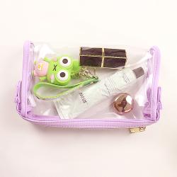Candy Colors Makeup Cosmetic Waterproof Zipper Pouch Glasses Lipstick Holder PVC Travel Toiletry Bag Clear Makeup Bag