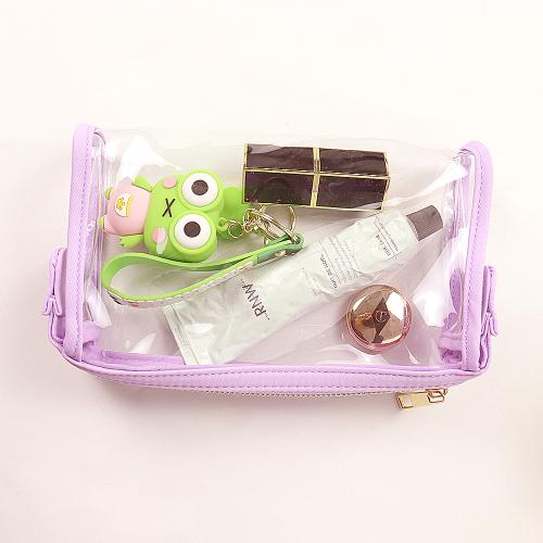 Candy Colors Makeup Cosmetic Waterproof Zipper Pouch Glasses Lipstick Holder PVC Travel Toiletry Bag Clear Makeup Bag