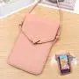 New Ladies Fashionable Heart-Shape Decorated Transparent Touch Screen Mobile Phone Bag Simple Women's Student Messenger Bag
