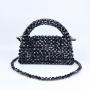 Custom acrylic resin beaded beads hand bag New Fashion Handmade Crossbody Bag Beautiful Black Glass Beads Shoulder Bag