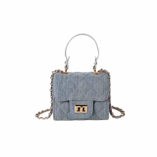 Wholesale Denim Material Zipper Mini Handbag Small Capacity One shoulder Crossbody Portable Bags Women Shoulder