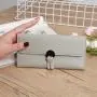 HR557 Women's Wallet With Long Zipper Ear Buckle Soft PU Leather Girls' Handheld Money Clip Wallet Ladies Gift Photo Bit Purse