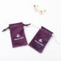 Flexography Custom Logo Printed Mini Small Velvet Gift Jewelry Bag Jewelry Brooch Packaging Bag Mini Small Velvet Pouch