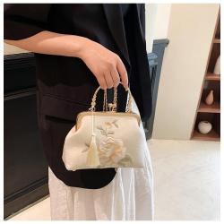 ZWY334 Chinese Style Embroidery Peony Ladies Evening Bag Elegant Silk Fashion Tassel Handbag Banquet Party Daily Shoulder Bag