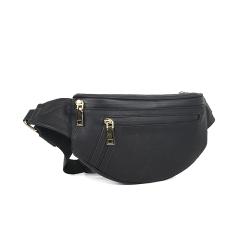 Factory Wholesale Stylish Fashion Leather Fanny Pack Sport Waist Bag Outdoor With Carbon Lined