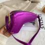Fashion creative spoof fun Lightning letter reflective bright face pistol women's PU crossbody bag