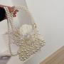 Women's new fashionable pearl bow single shoulder crossbody bag