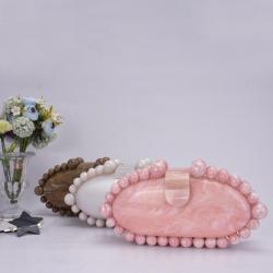 Bulk Wholesale Oval Fashion Crossbody Shoulder Bag Purse Handbags Woman Pink Evening Clutch Bag 2024 New Acrylic Bags