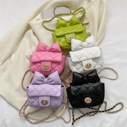 Bowknot Leather Crossbody Bags For Women Diamond Lattice Pu Designer Women Bags Fashion Chain Taschen CY104