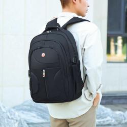 HR176 Men's Leisure Business Computer Bag Oxford Reduce Pressure Travel Sports Backpack Spliced Waterproof Laptop Insert Bag
