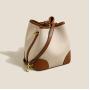 2024 Custom Luxury Genuine Leather Shoulder Bucket Bag For Women Drawstring Purse
