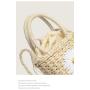 2024 Spring And Summer New Women'S Bag Small Daisies Embroidered Straw Handbag Pastoral Wind Bucket Bag Shoulder Crossbody Bag