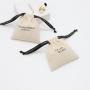 Custom Logo Printed Organic Cotton Muslin Drawstring Packaging Cosmetic Bag Natural Cotton Gift Jewelry Pouch