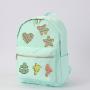Stock Mint Waterproof Backpack Bag Glitter Patch Workable Children Kids Travelling Bags Nylon Kids School Bags