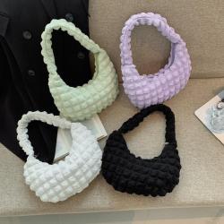2024 Popular Fashion Simple Temperament Pleated Armpit Bag Women's Shoulder Bag Female Handbag Tote Bag