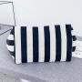 Wholesale Casual Large Capacity Striped Canvas Shoulder Bag Lazy Style Portable Ladies Literary Canvas Handbag