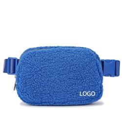 custom smell proof large crossbody fanny pack outdoor sport royal blue waist bum bags fleece belt bag for men women