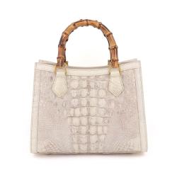 Sac A Main Lux Bolsa De Mano Custom New Style Bamboo Handle Genuine Crocodile Leather Women Handbags Shoulder Crossbody Bags