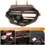 Lovevook 15.6 Inch Vintage Leather Laptop Book Bag Satchel Bag for Work School Men Messenger Bags Waterproof Canvas Briefcase